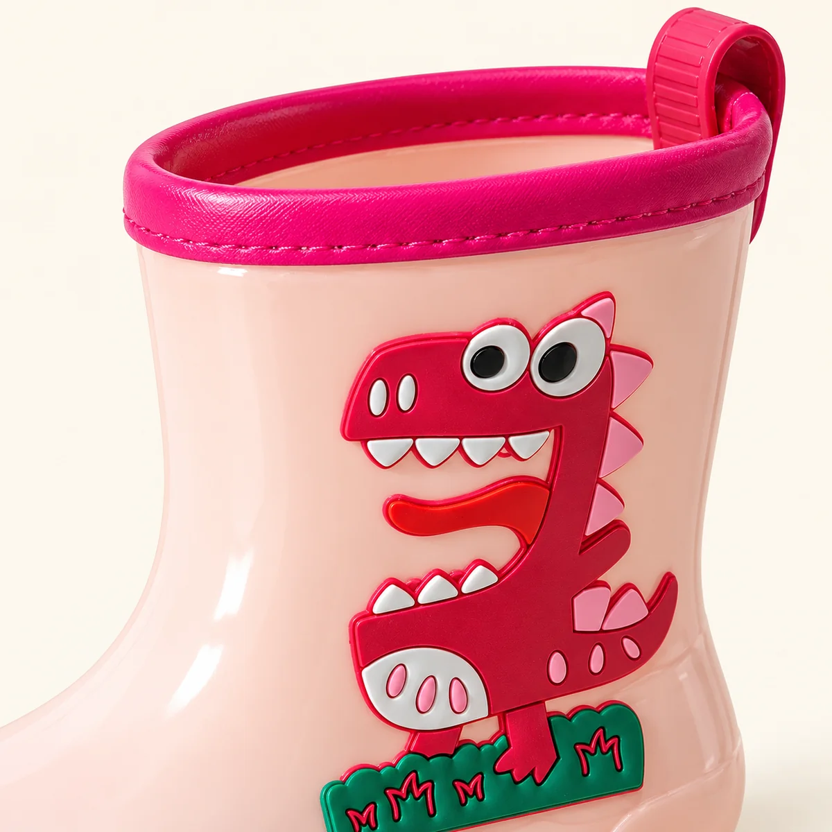 bottes de pluie enfant roses a dinosau 44387 13a detail