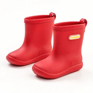 Paire de bottes de pluie rouges à col simple