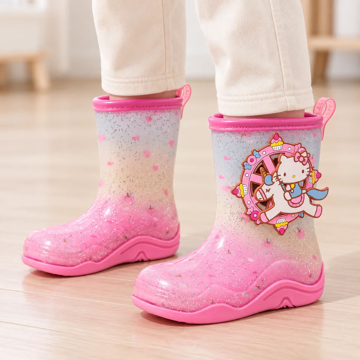 bottes de pluie fille a motifs et seme 44406 13a porte