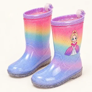 Paire de bottes de pluie pailletées à dégradé arc-en-ciel
