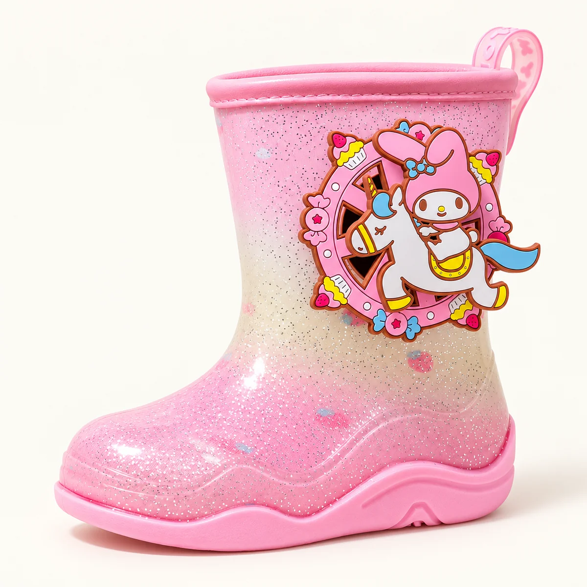 bottes de pluie fille roses a col soup 44405 13a vue principale