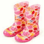 Paire de bottes de pluie roses à ours et fraises