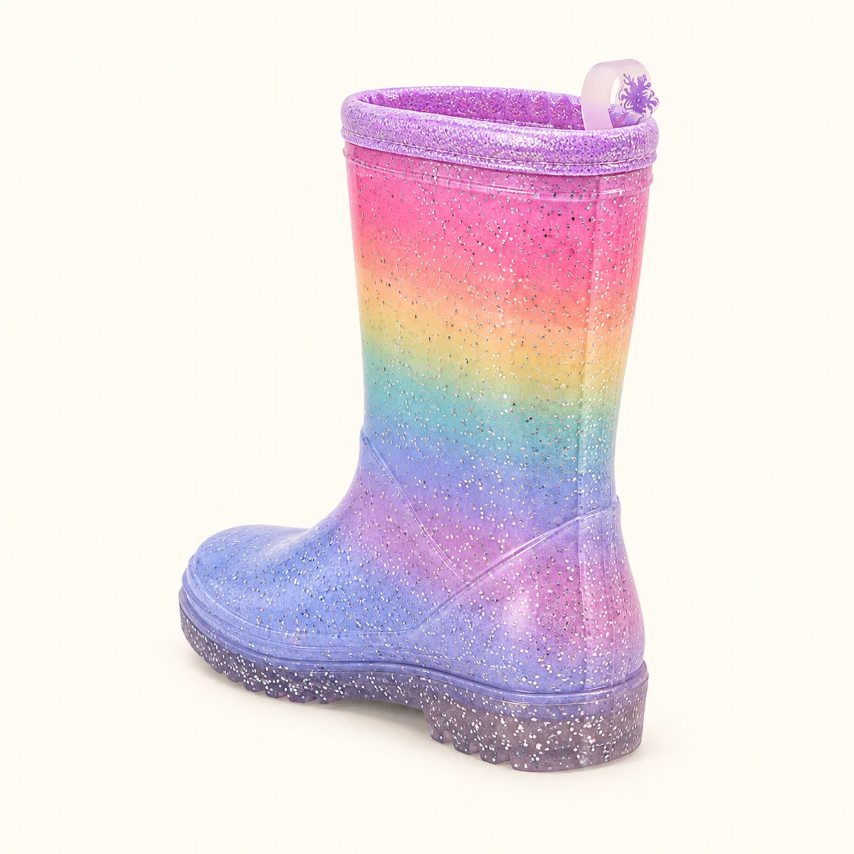bottes de pluie fille violettes paille 44439 12a vue arriere