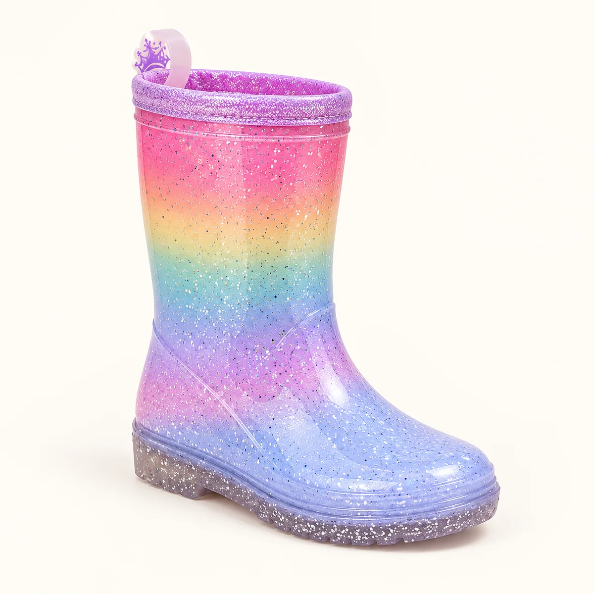 bottes de pluie fille violettes paille 44439 12a vue principale