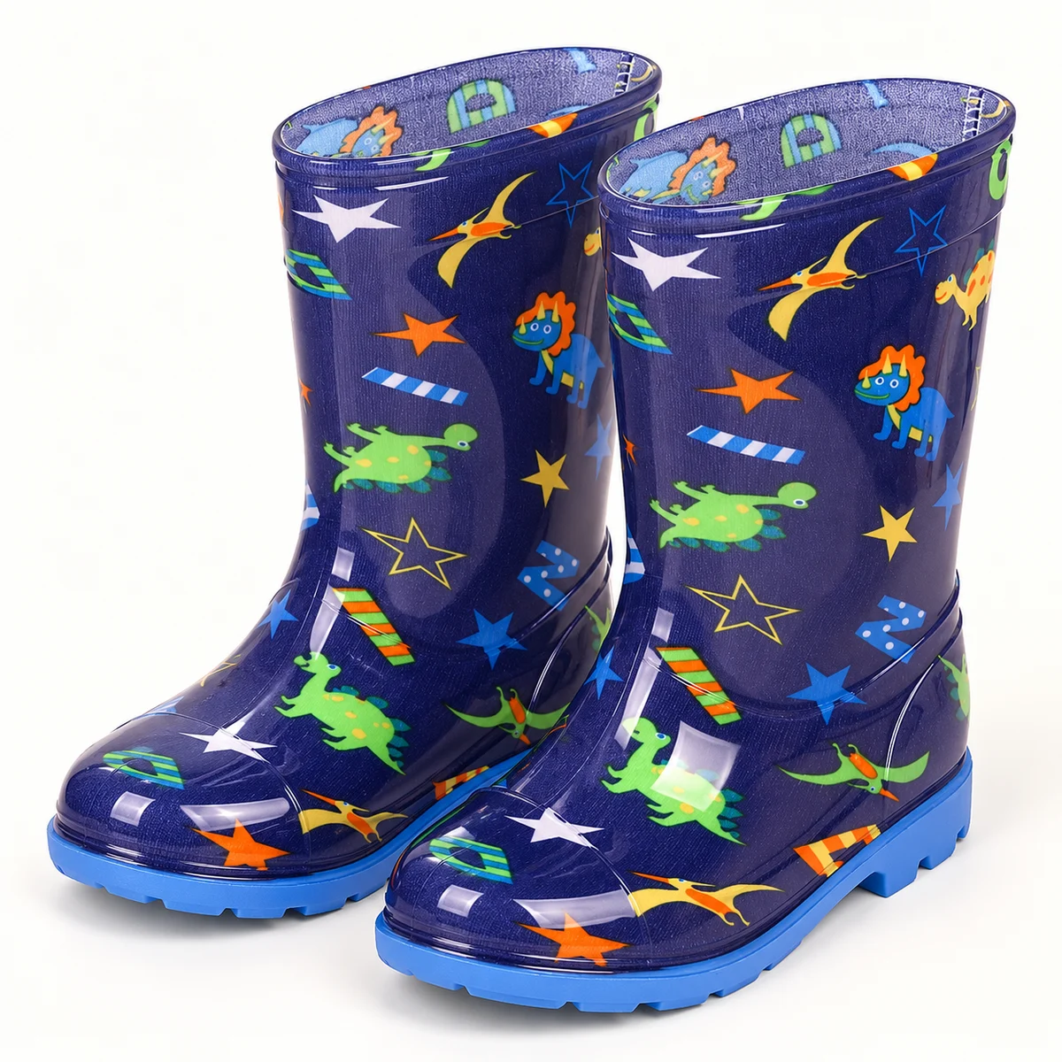 Paire de bottes de pluie à dinosaures et étoiles