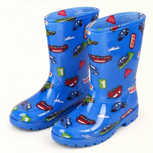 Paire de bottes de pluie bleues à voitures de course