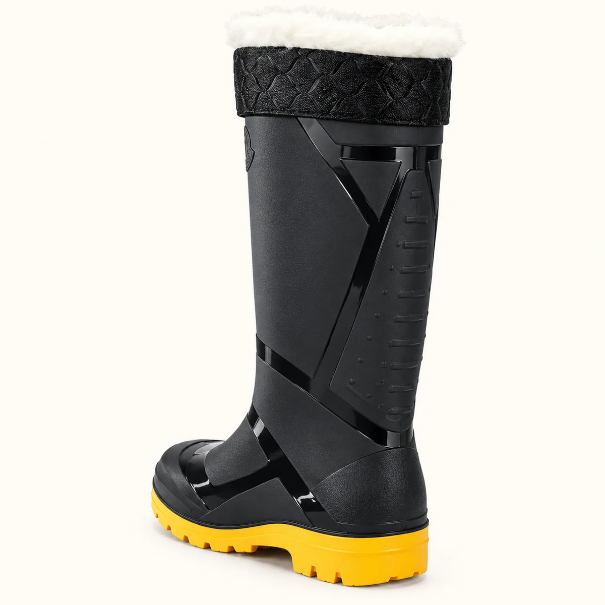 bottes de pluie homme noires et jaunes 44446 12a vue arriere