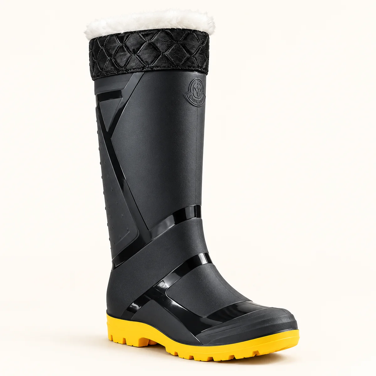 bottes de pluie homme noires et jaunes 44446 12a vue principale