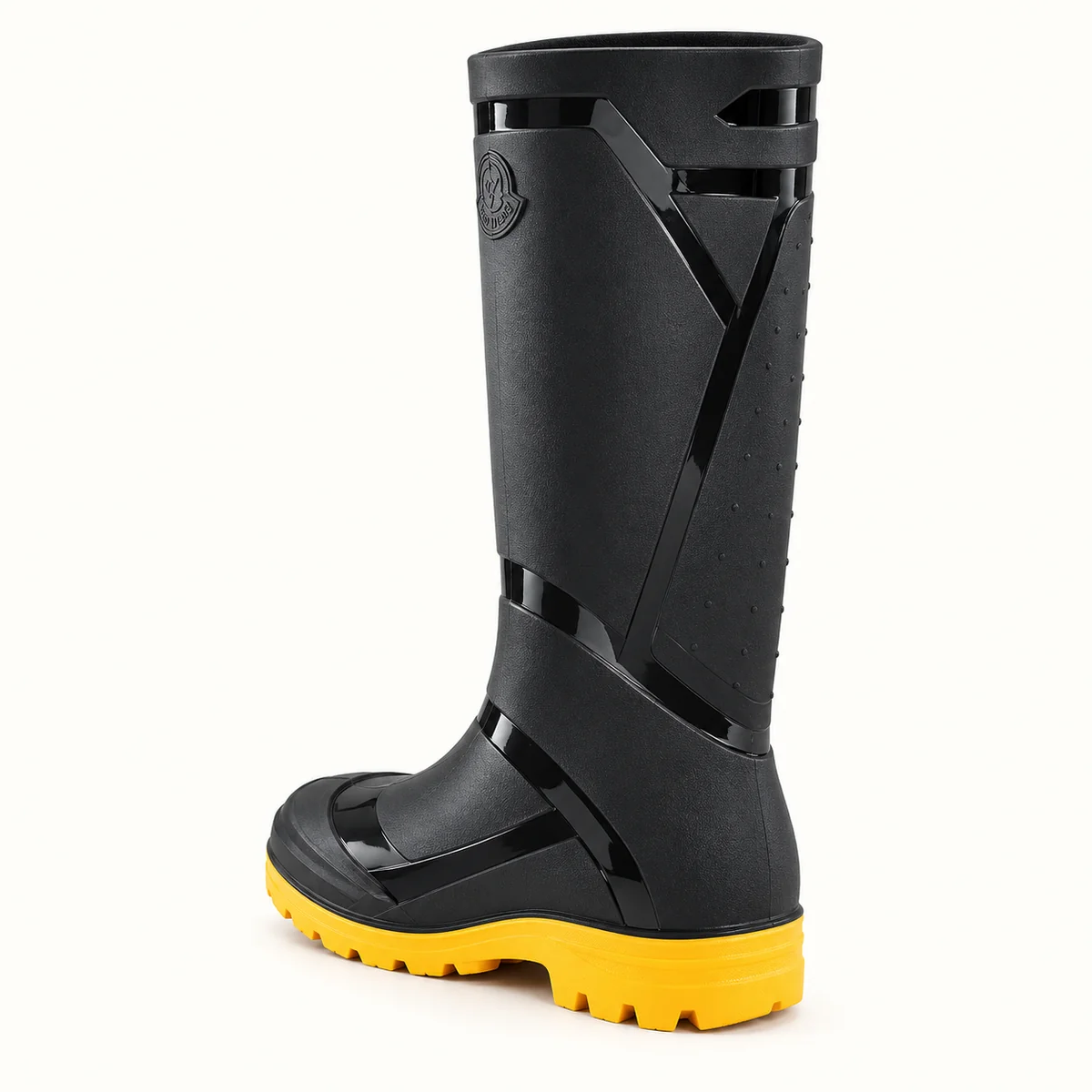 bottes de pluie homme noires et jaunes 44452 12a vue arriere