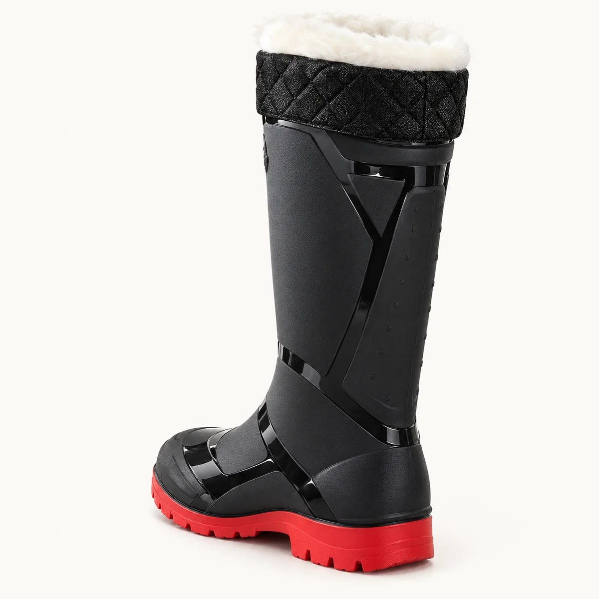 bottes de pluie homme noires et rouges 44445 12a vue arriere
