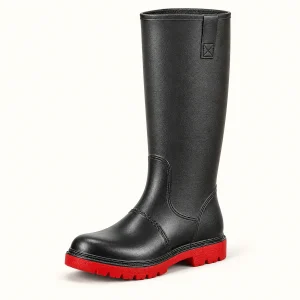 bottes de pluie homme noires et rouges 44458 12b vue principale
