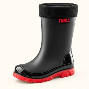 bottes de pluie homme noires et rouges 44461 12b vue principale