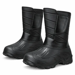 Bottes de pluie homme noires fourrées à scratch pour homme