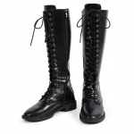 Bottes femme à lacets croisés avec talon carré élégantes