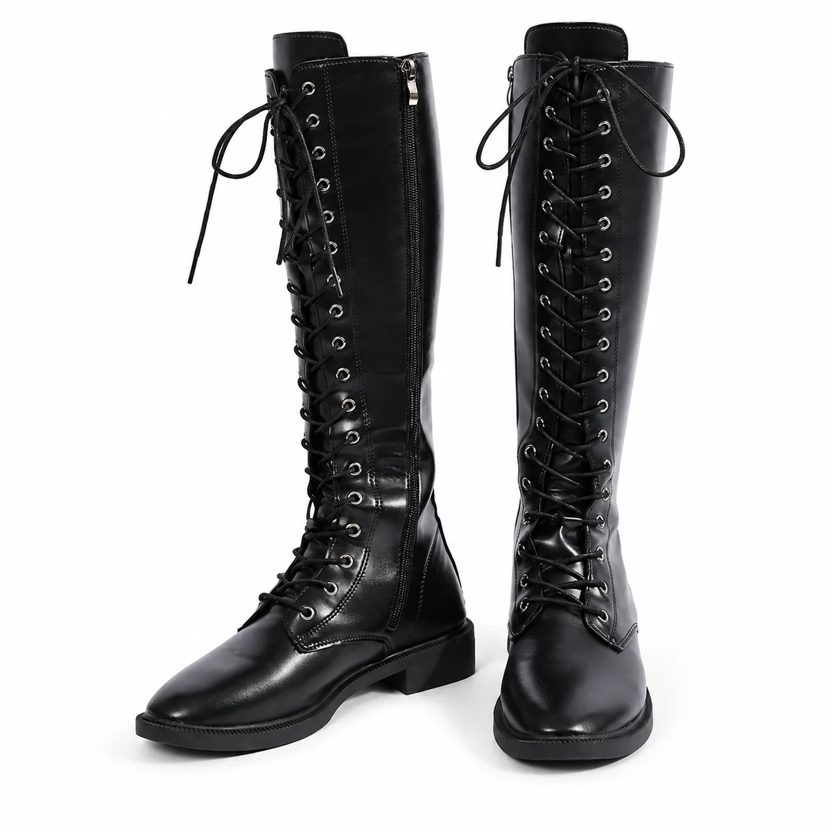 Bottes femme à lacets croisés avec talon carré élégantes