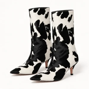 Bottes femme à motif animal et petit talon — vue principale sur fond clair