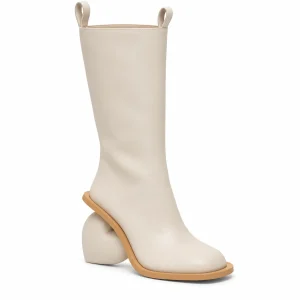 Bottes femme abricot à talon cœur élégantes pour hiver