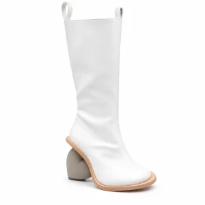 Bottes femme blanches à talon cœur élégantes pour la mode féminine