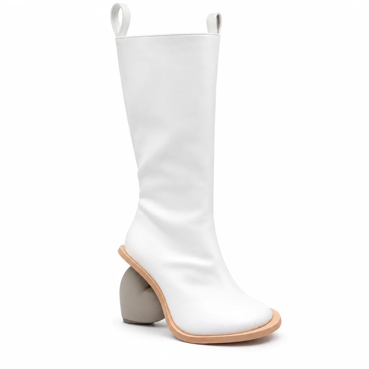 Bottes femme blanches à talon cœur élégantes pour la mode féminine