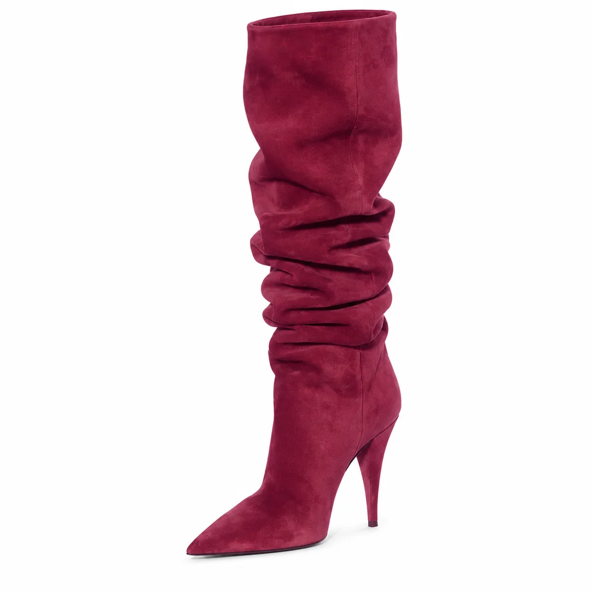bottes femme bordeaux plissees a talon aiguille lot18a vue principale