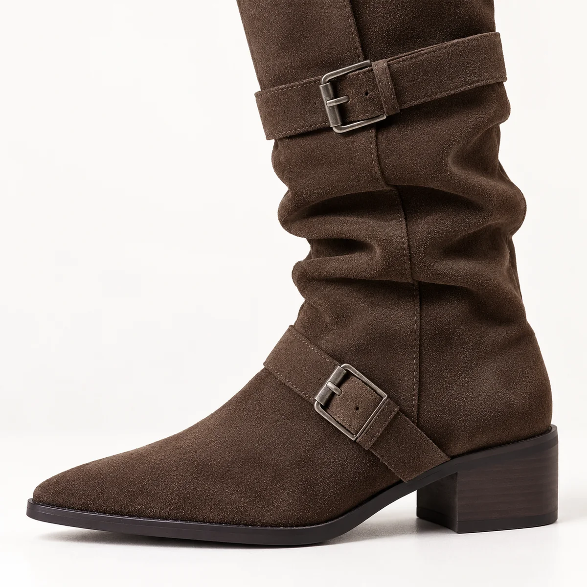 Bottes en suédine pour femme avec brides ajustables et style chic