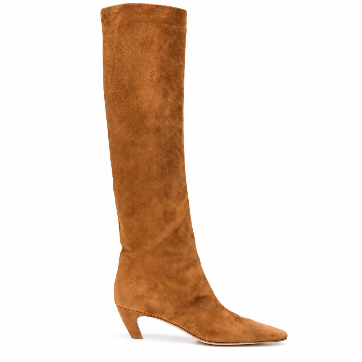 Bottes à talon pour femme en velours camel style casual chic
