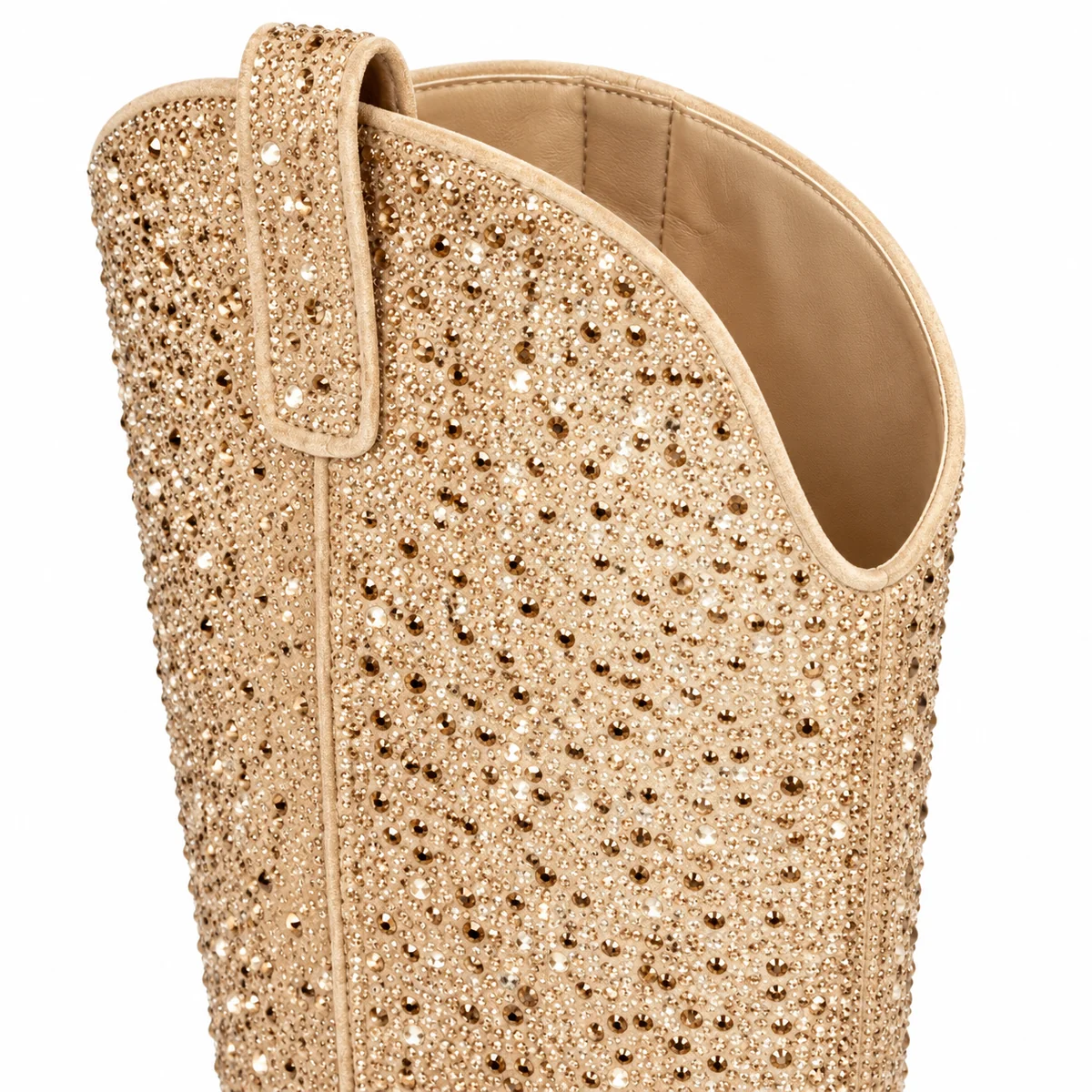 Chaussures femme dorées à talon épais avec détails en strass pour style glamour