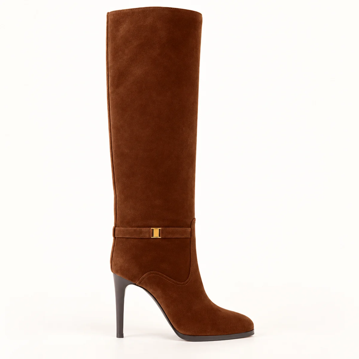 Chaussures confortables pour femme avec bottes marron acajou en velours