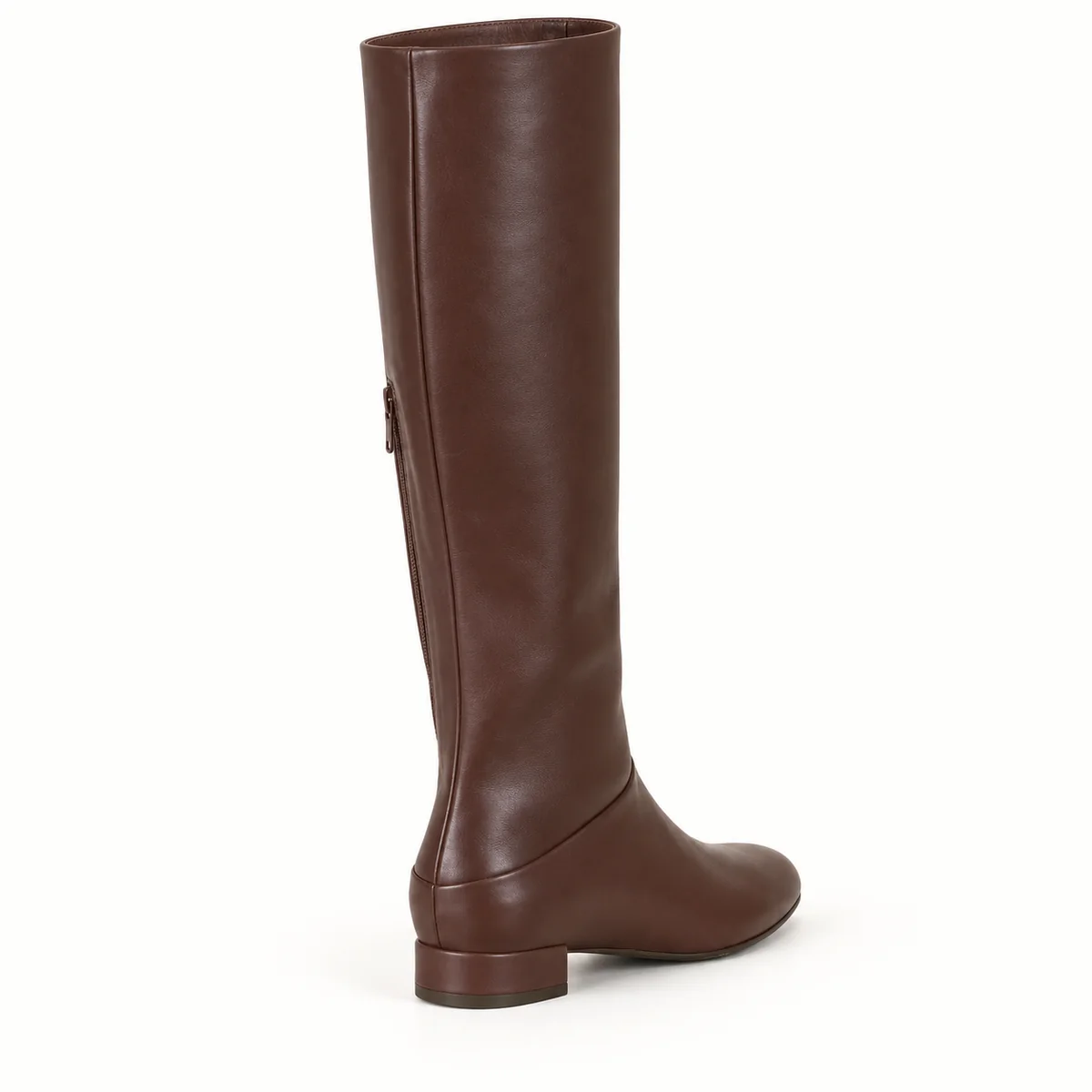 bottes femme marron fonce plates a tige haute lot18b vue arriere