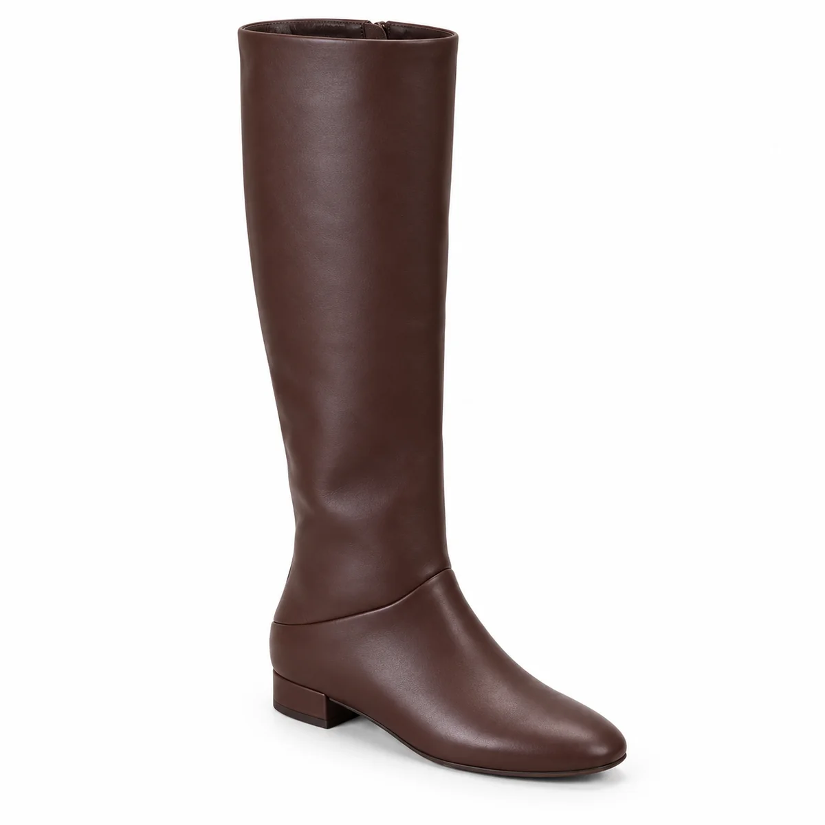 bottes femme marron fonce plates a tige haute lot18b vue principale