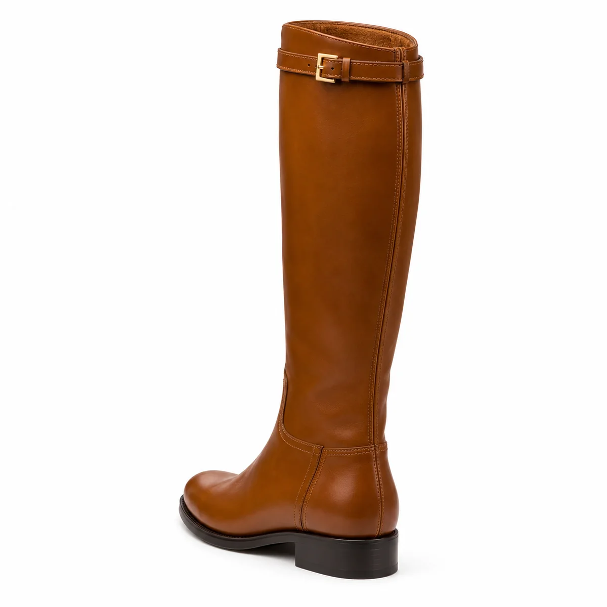 bottes femme marron fourrees a bride superieure et zip lot18b vue arriere