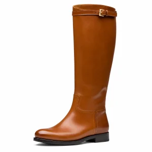 bottes femme marron fourrees a bride superieure et zip lot18b vue principale
