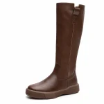 bottes femme marron hautes fourrees a talon bas lot18b vue principale