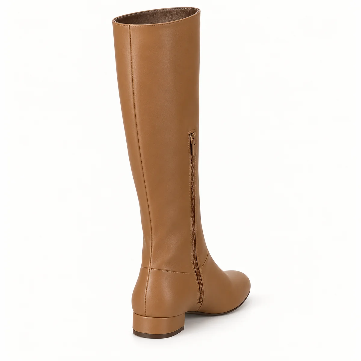 bottes femme marron plates a tige haute lot18b vue arriere