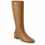bottes femme marron plates a tige haute lot18b vue principale