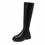 bottes femme mi mollet a zip et talon bas vue de trois quarts sur fond blanc 44778