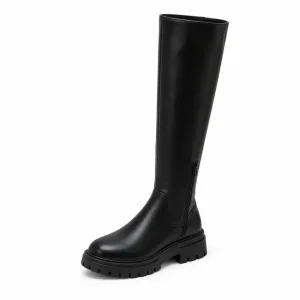bottes femme mi mollet a zip et talon bas vue de trois quarts sur fond blanc 44778