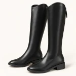 Bottes noires femme à col découpé avec petit talon élégantes