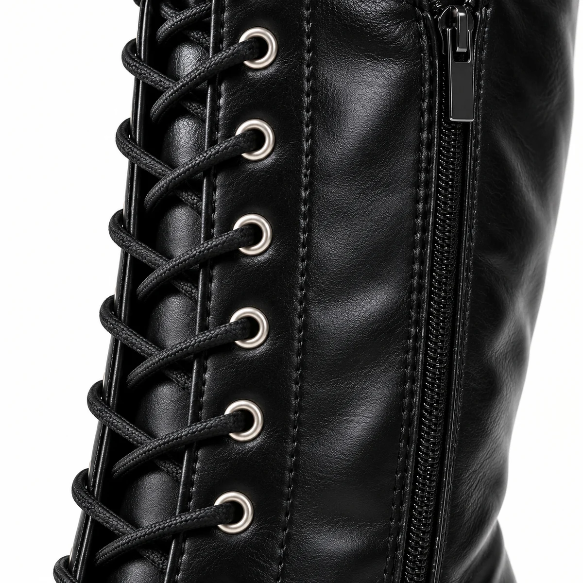 Chaussures à talon aiguilles noires à lacets pour femme chic