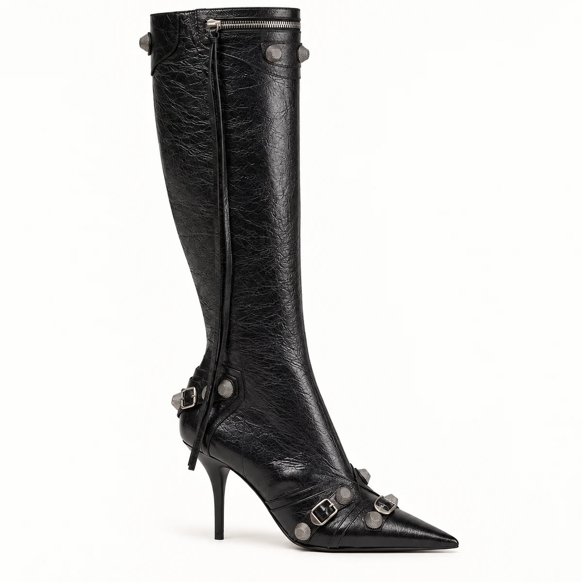 Bottes femme noires sophistiquées avec détails décoratifs