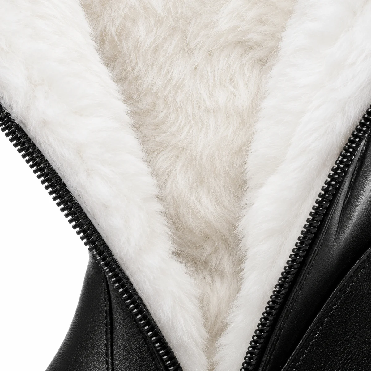 Bottes femme noires fourrées à boucle et zip – Image 4