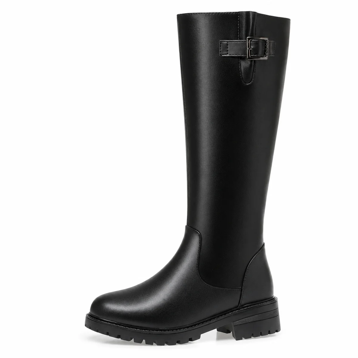 Bottes femme noires fourrées à boucle et zip – Image 3