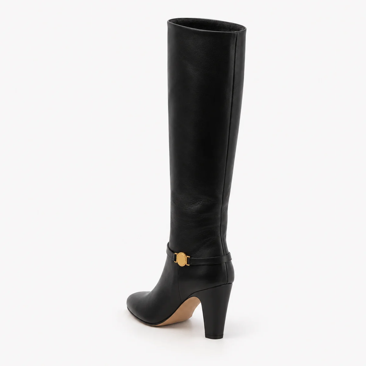 Bottes d'hiver noires avec boucles métalliques et semelle confortable