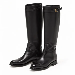 Bottes noires pour femme avec fourrure au col élégantes
