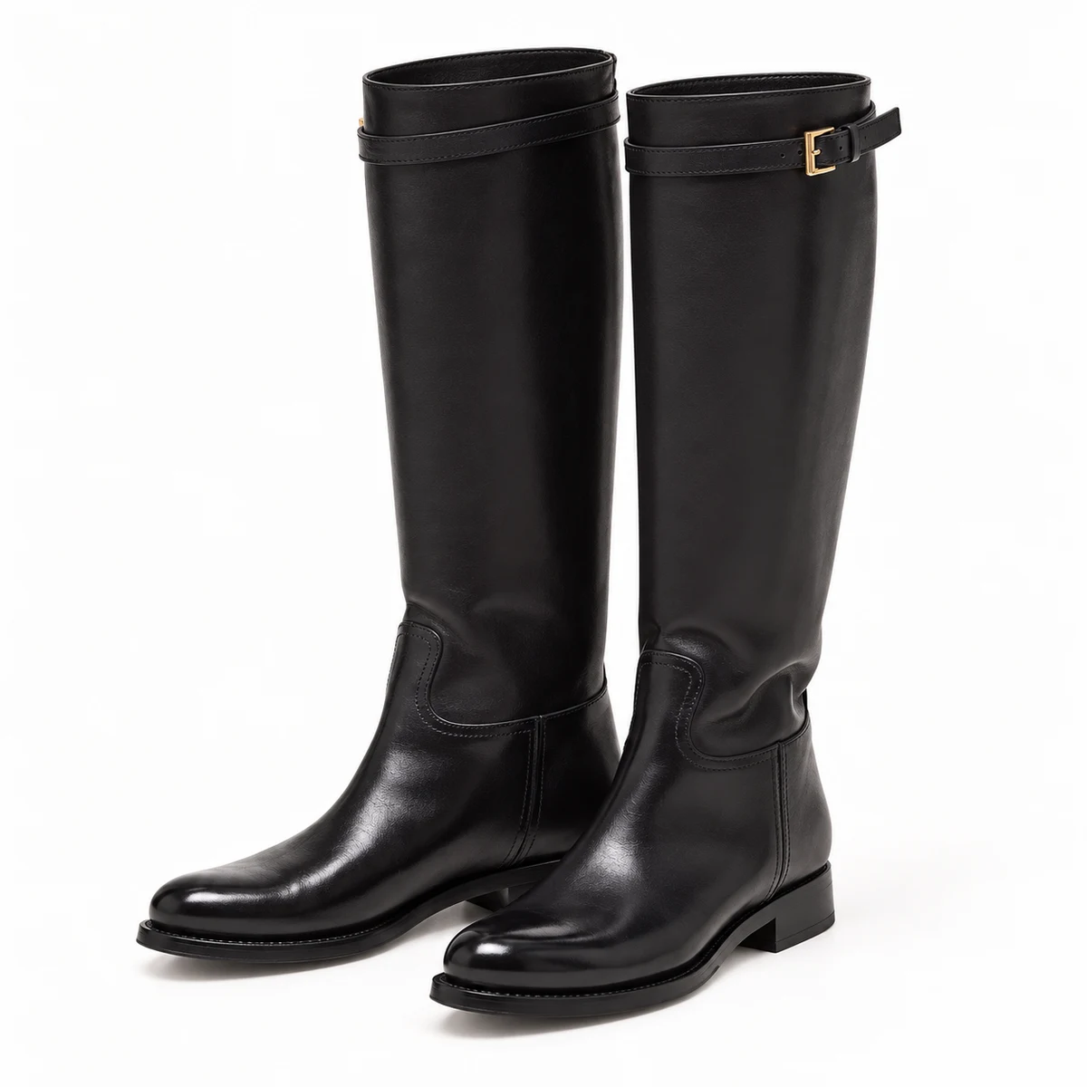 Bottes noires pour femme avec fourrure au col élégantes