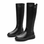 Bottes femme noires fourrées avec semelle épaisse pour l'hiver