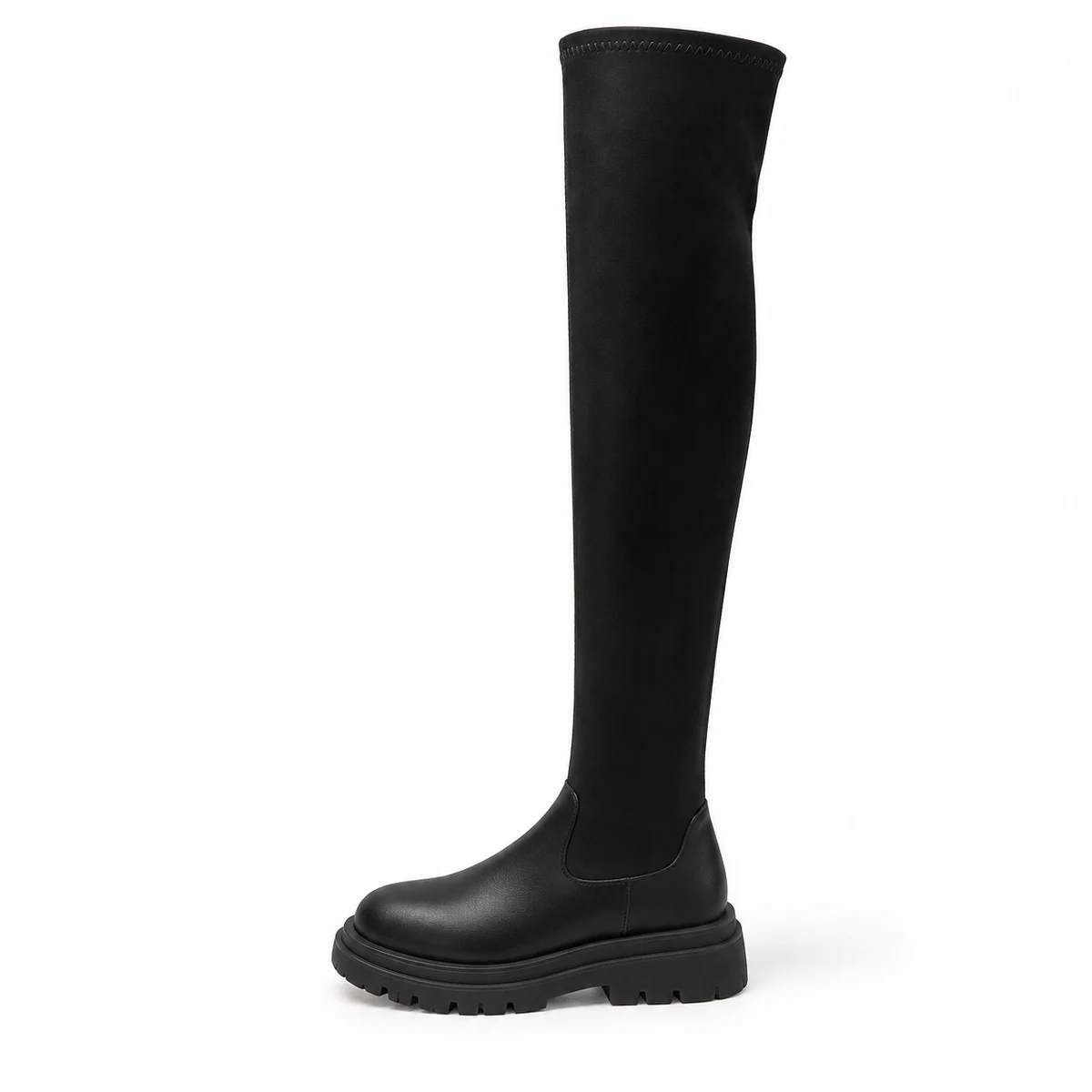 Bottes à talons hauts noires pour femme avec semelle antidérapante