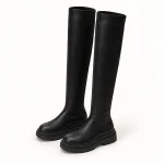Bottes femme noires hautes avec semelle crantée élégantes
