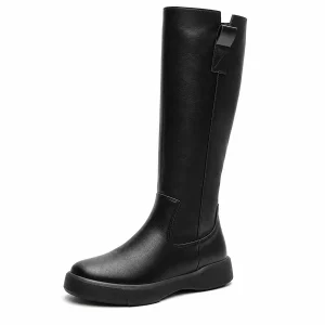 bottes femme noires hautes fourrees a talon bas lot18b vue principale