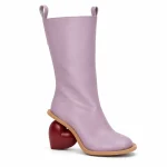Bottes roses à talon cœur pour femme élégantes et mode